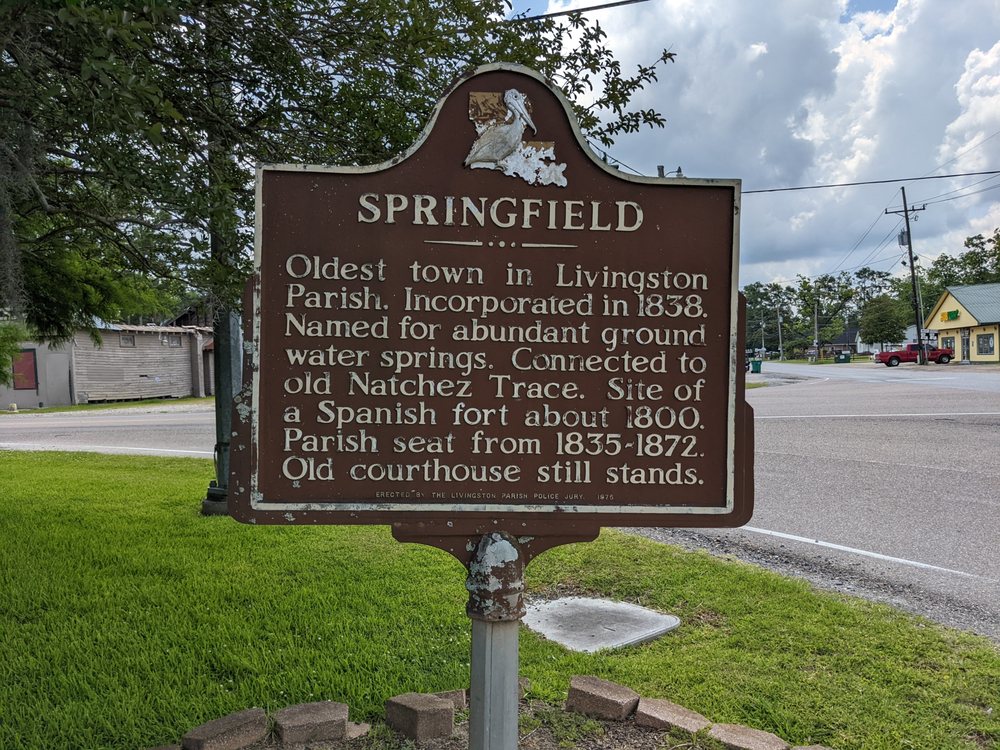 SPRINGFIELD HISTORICAL MARKER Updated September 2024 27373 LA42