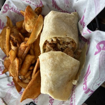 Pelican Larry's Raw Bar and Grill - Buffalo chicken Wrap (sans Buffalo sauce) - Sports Bars Near Me - Naples, Florida Pelican Larry's Raw Bar and Grill - Buffalo chicken Wrap (sans Buffalo sauce) - Sports Bars Near Me - Naples, Florida