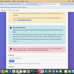 EMS University - Showing no requests can be added.