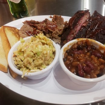 Oklahoma Joe's - Rib and one Meat Dinner plate: ribs, brisket and toast with sides of beans and coleslaw $15.99 - Barbeque Near Me - Omaha, Nebraska Oklahoma Joe's - Rib and one Meat Dinner plate: ribs, brisket and toast with sides of beans and coleslaw $15.99 - Barbeque Near Me - Omaha, Nebraska