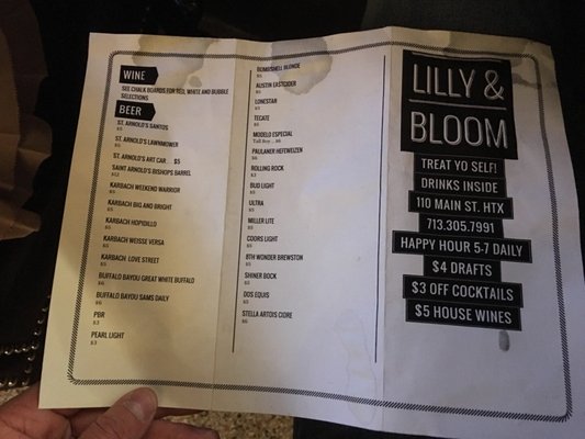 Menu photo 2 Lilly & Bloom Houston, TX Menu photo 2 Lilly & Bloom Houston, TX
