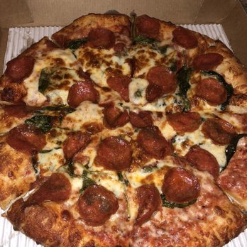 Marco's Pizza - Pepperoni and spinach medium pizza... yum! - Pizza Near Me - Hemet, California Marco's Pizza - Pepperoni and spinach medium pizza... yum! - Pizza Near Me - Hemet, California
