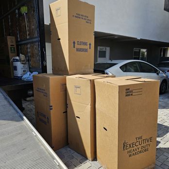 A2 Moving - Long Beach - Complimentary wardrobe boxes - which they packed for me - Movers Near Me - Long Beach, California