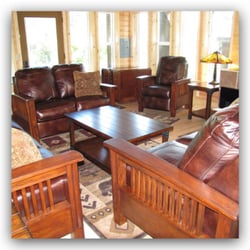 Angels Rest On Resurrection Bay LLC - The Gathering House interior family room style furniture and also lots of tables and chairs; can hold 20 people.