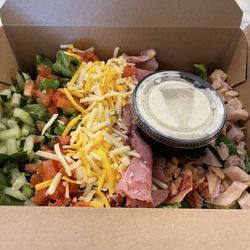 Sandos - Club Salad - meat is shaved nice and thin.