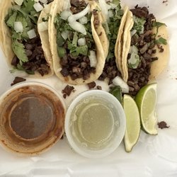 Alondra's Tacos - 4 beef tacos $11. Pretty good.