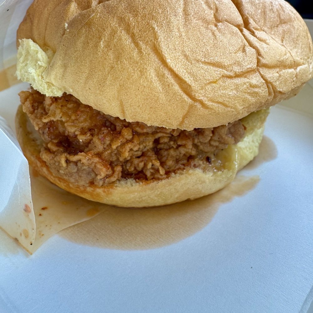 Falcon wing fried chicken sandwich