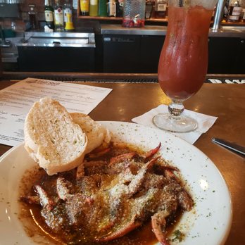 Half Shell Oyster House - Blue Crab Tails and bloody mary - Seafood Near Me - Biloxi, Mississippi