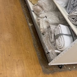 Marshalls - Pulled up flooring never covered and dust accumulation
