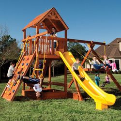 Tree Frogs Wooden Swing Set Factory - Tomball