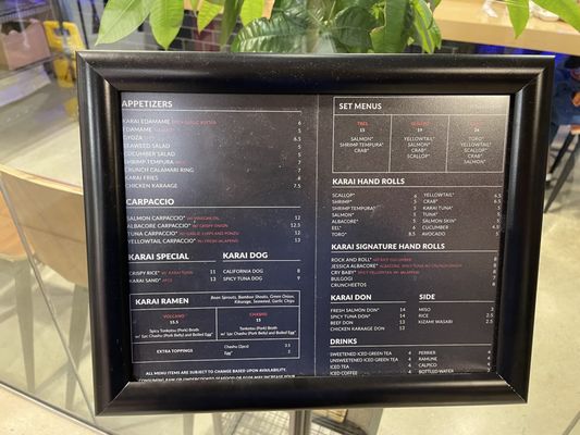 Menu photo 7 Karai Hand Roll Bar & Ramen Stanton, CA