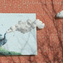 Olive and Her Amazing Cloud Machine - mural by Gabriel Lehman 2015