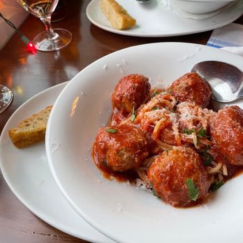 Osteria Rago - Spaghetti with Rago's Meatballs - Italian Near Me - Bloomington, Indiana
