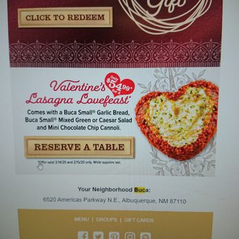 Buca di Beppo Italian Restaurant - Valentine promo - Italian Near Me - Albuquerque, New Mexico