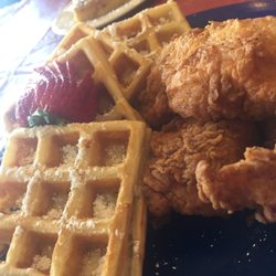Country Place Cafe - Chicken And Waffles. Delicious Tender chicken and a Belgium waffle, Amazing!