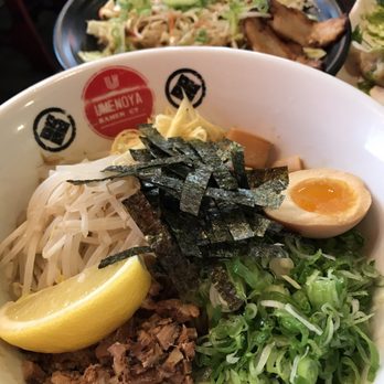 Umenoya - Abura soba (okay) and stir fried veggies in the back (a tad salty) - Ramen Near Me - Torrance, California Umenoya - Abura soba (okay) and stir fried veggies in the back (a tad salty) - Ramen Near Me - Torrance, California