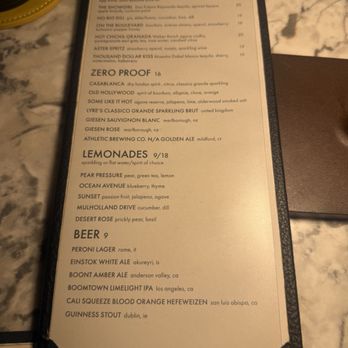 Lemon Grove - Menu - Cocktail Bars Near Me - Los Angeles, California
