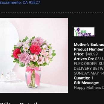 Miracle Flowers - This is what my daughter ordered. She knows my fave color is pink. After taxes and fees, the total was $70! - Florists Near Me - Folsom, California