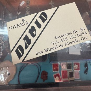 Joyeria David - Business card - Jewelry Near Me - San Miguel de Allende, GUA