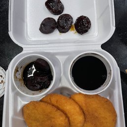 Supposed to be nuegados, platano and chilate . This was terrible.