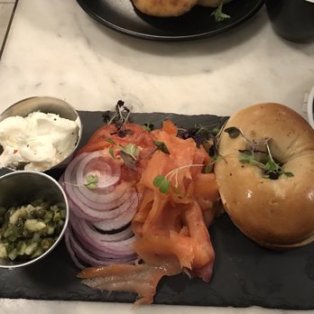 Slate Cafe - Nomad - Toasted Bagel with Smoked Salmon - Coffee & Tea Near Me - New York, New York Slate Cafe - Nomad - Toasted Bagel with Smoked Salmon - Coffee & Tea Near Me - New York, New York