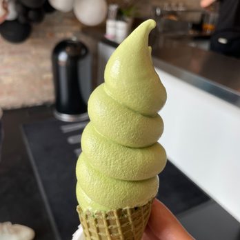 Kurimu - Matcha soft serve with matcha cone - Ice Cream & Frozen Yogurt Near Me - Chicago, Illinois