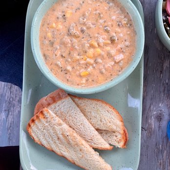 Peekytoe Provisions - Smoked fish chowder with challah. The best fish chowder on our trip to Maine. - Seafood Near Me - Bar Harbor, Maine Peekytoe Provisions - Smoked fish chowder with challah. The best fish chowder on our trip to Maine. - Seafood Near Me - Bar Harbor, Maine