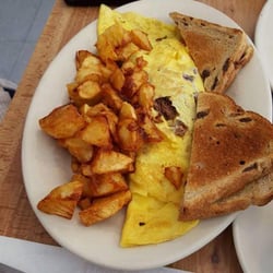 The Golden Greek restaurant - Steak and cheese omelette.