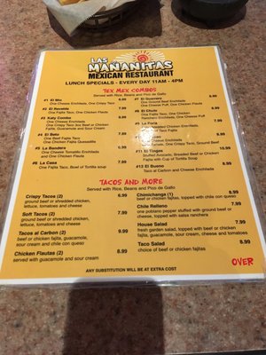 Menu photo 6 Las Mananitas Cypress, TX Menu photo 6 Las Mananitas Cypress, TX