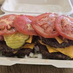 Allstar Burgers - This is their Mega Superstar as a quad with no ketchup or bun. #WONDERFUL