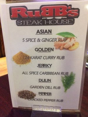 Menu photo 4 RuBBs Steakhouse Wisconsin Dells, WI