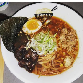 Ramen Lab Eatery - Shoyu Ramen with ground chicken, so flavorful! - Ramen Near Me - Boca Raton, Florida