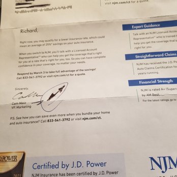 NJM Insurance Group - Letter from MJM I get monthly. - Home & Rental Insurance Near Me - West Trenton, New Jersey NJM Insurance Group - Letter from MJM I get monthly. - Home & Rental Insurance Near Me - West Trenton, New Jersey