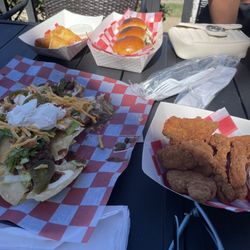 The Rabbit Hole - Philly sliders, buffalo chicken rolls, chicken nuggets.