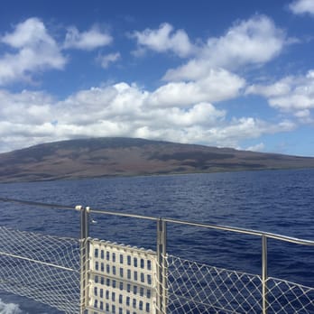 Trilogy Excursions - Lanai off in the distance! We even got to watch spinner Dolphins pass by for about 20 mins. - Snorkeling Near Me - Lahaina, Hawaii