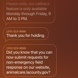 Los Angeles Department of Animal Control - This is my third time calling for reference.