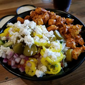 Mezze - Chicken swarma bowl with just about all the toppings! What a beautiful presentation and delicious meal. - Mediterranean Near Me - Columbus, Ohio Mezze - Chicken swarma bowl with just about all the toppings! What a beautiful presentation and delicious meal. - Mediterranean Near Me - Columbus, Ohio