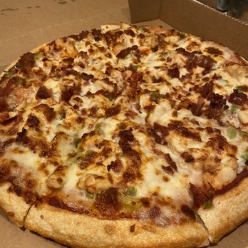 Godfather's Pizza - "Build Your Own" with chicken, bacon, and green peppers - Pizza Near Me - Birmingham, Alabama Godfather's Pizza - "Build Your Own" with chicken, bacon, and green peppers - Pizza Near Me - Birmingham, Alabama