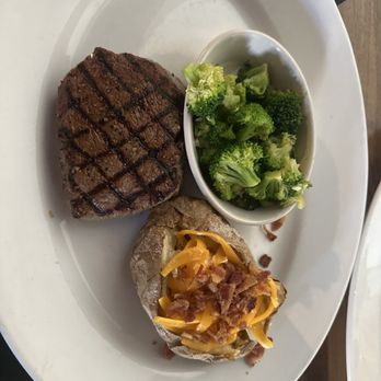 The Bradford Grill - 10oz Center cut sirloin, loaded bake potato and steamed broccoli. - American Near Me - Tulsa, Oklahoma The Bradford Grill - 10oz Center cut sirloin, loaded bake potato and steamed broccoli. - American Near Me - Tulsa, Oklahoma
