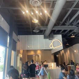 waiting in line to try...
