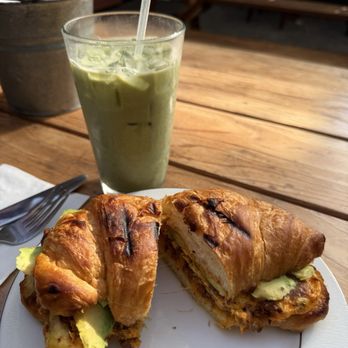 FairFix Cafe - Chorizo Croissant and an Iced Matcha Latte - Sandwiches Near Me - Fairfax, California FairFix Cafe - Chorizo Croissant and an Iced Matcha Latte - Sandwiches Near Me - Fairfax, California