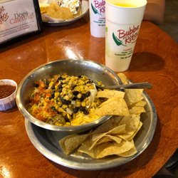 Bubba Rito's - Bowl with Steak and several sauces