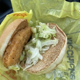 a chicken sandwich with lettuce