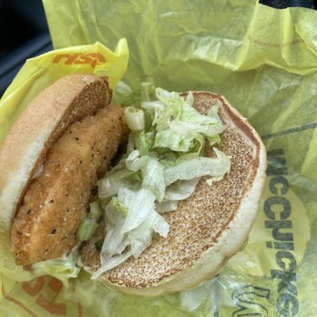 McDonald's - a chicken sandwich with lettuce - Burgers Near Me - Canton, Georgia