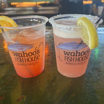 Wahoo's Fish House - The one on the left is Inlet mai tai and the one on the right is a strawberry lemon drop martini - Seafood Near Me - Murrells Inlet, South Carolina Wahoo's Fish House - The one on the left is Inlet mai tai and the one on the right is a strawberry lemon drop martini - Seafood Near Me - Murrells Inlet, South Carolina