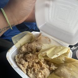 Uncooked tamale de elote