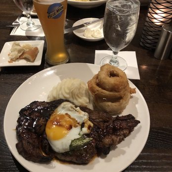 Mattar's Bistro - Cajun Grilled Rib Eye Steak, 16 oz. with a blue moon - New American Near Me - Allamuchy, New Jersey
