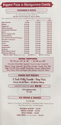 Menu photo 5 Goomba's Pizzeria Colmar, PA Menu photo 5 Goomba's Pizzeria Colmar, PA