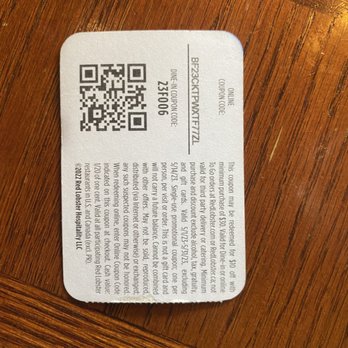 Red Lobster - a qr code on a wooden table - Seafood Near Me - Midlothian, Virginia Red Lobster - a qr code on a wooden table - Seafood Near Me - Midlothian, Virginia