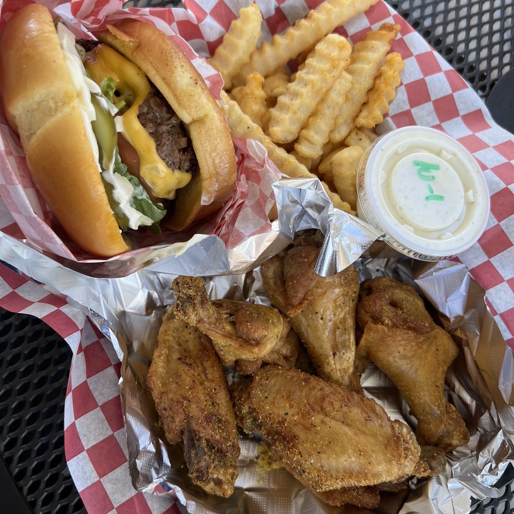 Burger and wing combo Burger and wing combo